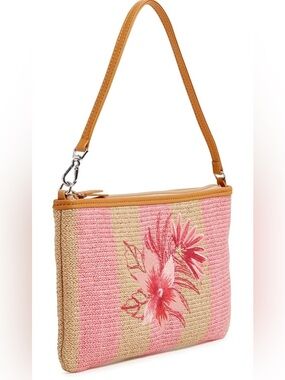 Vera Bradley Women's Straw Convertible Wristlet Candy Pink Stripe Straw- NWT